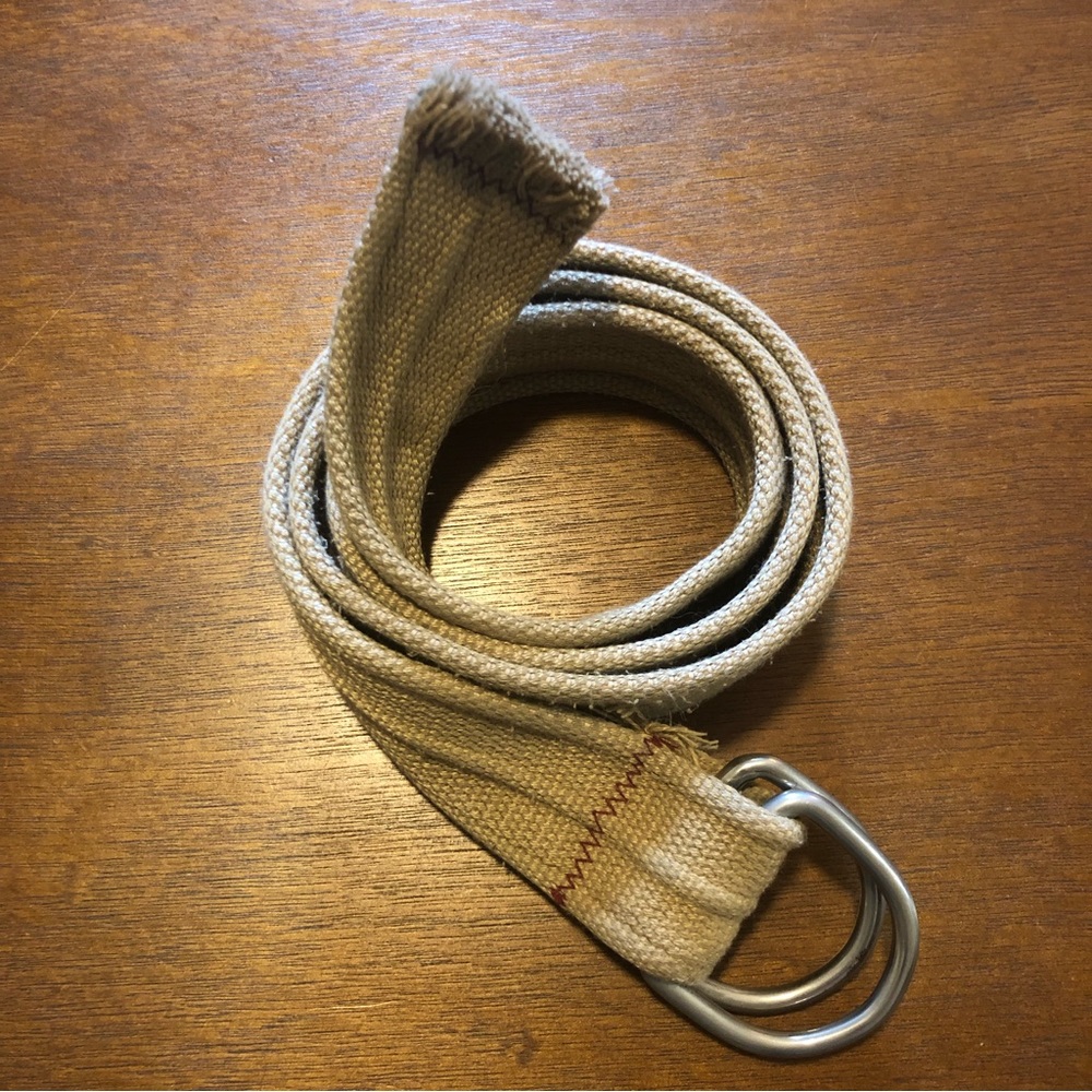 Khaki colored canvas belt